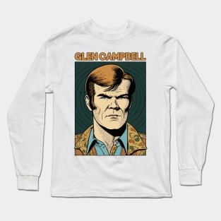 Glen Campbell / Retro Style Fan Design Long Sleeve T-Shirt